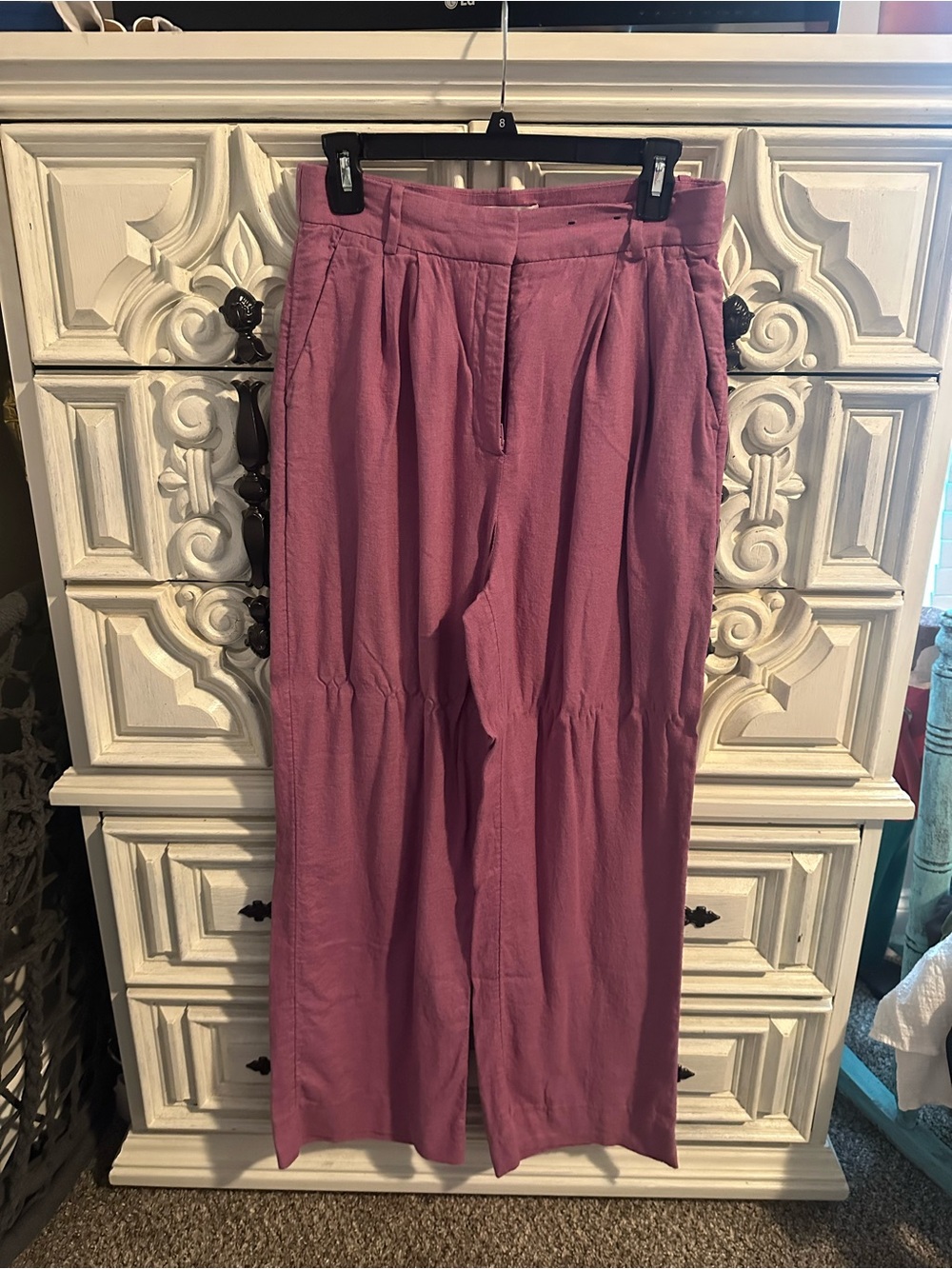 Abercrombie & Fitch Wide Leg Pants in Dusty Rose